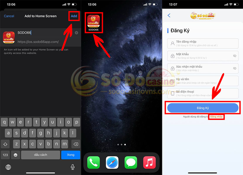 Hướng dẫn tải app Sodo Casino phiên bản ios