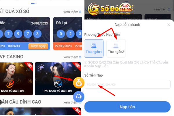 Nạp tiền nhanh SODO casino 1