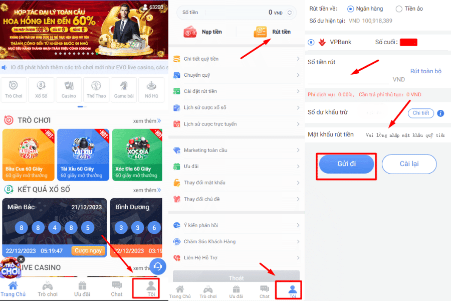 rút tiền sodo casino